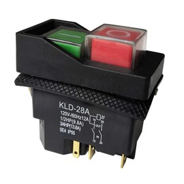 Electromagnetic Pushbutton Switches 120V 5Pins KLD-28A Waterproof Push Button Switch for Electric Cutter and Slicer