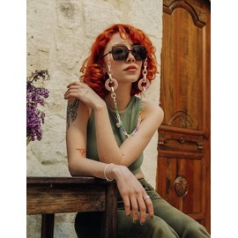 Cosace Acrylic Eyeglass Chain Glasses Chain for Women Eye Glasses Holders Around Neck Eyeglass Chains for Women EC-PinkCicle