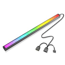 ELFJMZP 17 LED ARGB Strip with Magnetic Adhesion, 5V 4PIN Addressable, Black Aluminum + Diamond Light-Diffusing Cover, Attach to PC Case Inside, 550mm Cable & Custom Effects