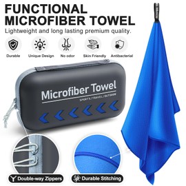 KICQOM Microfibre Travel Towel,Quick Dry,Super Absorbent,Perfect Sports Towel,Swimming Towel,Beach Towel,Camping Towel,Ultra Compact, Lightweight,for Sports,Gym,Camping,Backpacking,Yoga(140x70cm)
