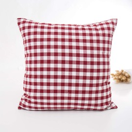 YunJeude Cushion Cover 17.7 x 17.7 inches (45 x 45 cm), Plaid, Cute, Double-Sided, Soft, Nordic, Cute, Stylish, Checkered Pattern, Geometric Pattern, Decorative Pillow Cover, Sofa Back, Zabuton Cover,