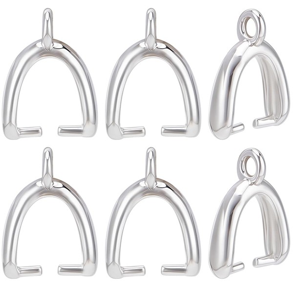 Beebeecraft 1 Box 30Pcs Pinch Bails 925 Sterling Silver Plated