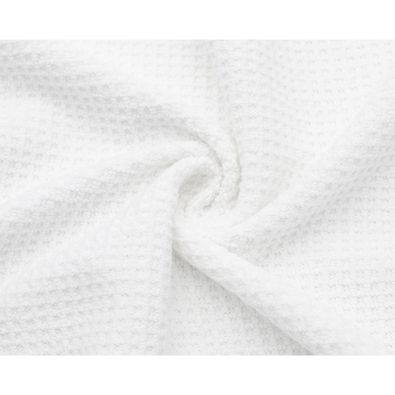 ZOLLNER Set of 6 White Waffle Pique Hand Towels 100%