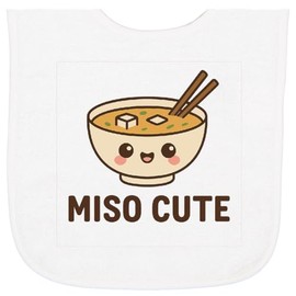 inktastic Miso Cute Soup Baby Terry Cloth Bib White 46d81