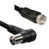 KesCom® ITC12533 Antenna Cable F Connector Straight to IEC Coaxial Socket Angled 1.5 m 100% Double Shielded RoHS > 85 dB Black