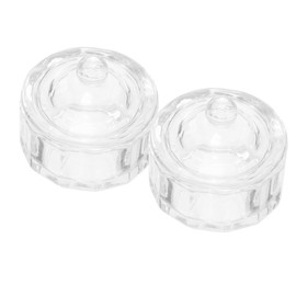 Baluue 2pcs Nail Art Crystal Cup Makeup Caboodle Nail Salon Nail Art Supplies Manicure Supplies Nail Oil Brackets For Gel Nails Monomer Foil Dappen Dish Nail Nail Dish Cups