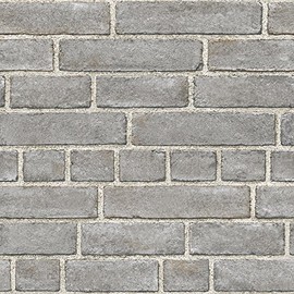 NuWallpaper NU2236 Brick Façade Peel & Stick Wallpaper, Grey