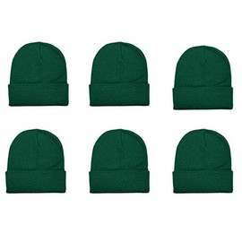 Gelante Unisex Knitted Winter Beanie Hat 6 Pcs 2040-Hunter Green-6PC