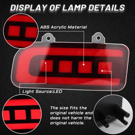 PGTOPONE Smoked LED Rear Bumper Reflectors Fog Brake Tail Light Lamps Compatible with Honda CRV C-RV 2015 2016 EX EX-L Touring Accessories (RED)