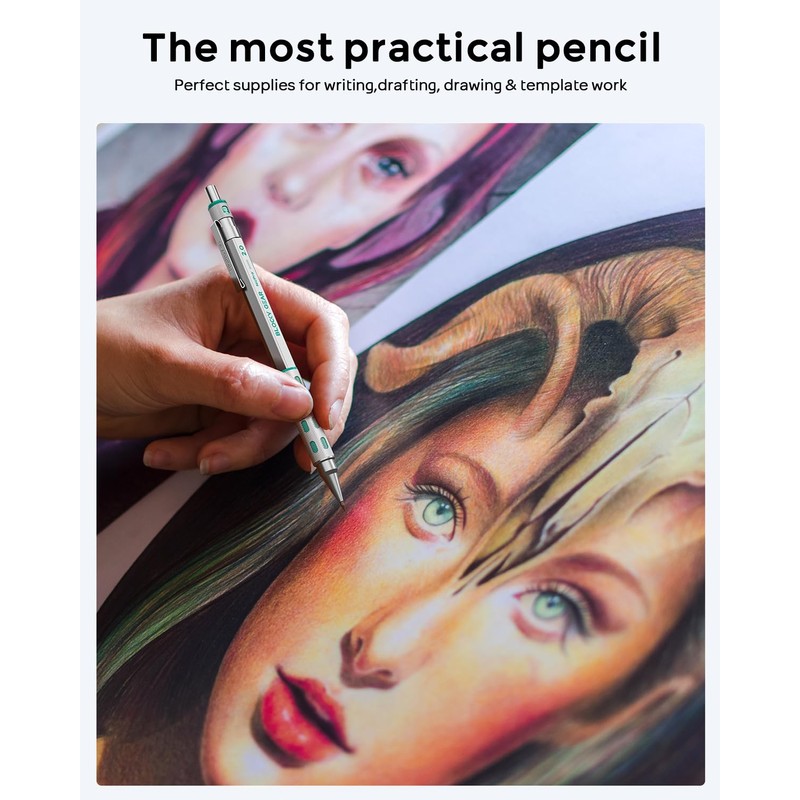 Nicpro 3 Pack Blocky Gear 2.0 mm Metal Mechanical Pencils