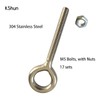 17 Sets Eye Bolt M5 Stainless Steel Rust Resistant Sturdy