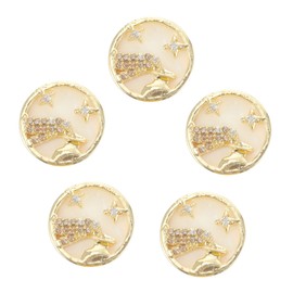 IWOWHERO 5pcs Aquarius Nail Charms Nail Art Studs Stickers Easy DIY Birthday Present