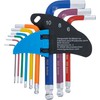 BGS 74451 Allen Key Set Multicolour Short Hexagon Socket with