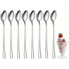 Stainless Steel Long Handle Spoons Set, Ice Cream Coffee Tea Stirring(10pcs)