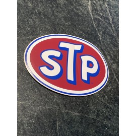 Vtg STP vinyl cut sticker decal 6" full color Oil 80s Racing NHRA Truck