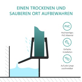 EMKE Replacement Seal Sealing Piping for 4-6 mm Glass Thickness Water Deflector 2 Pieces 600 mm Shower Seal Shower Cubicle with Tear-Off Sealing Lip