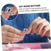 OHPHCALL 48pcs Natural Wooden Skull Buttons DIY Wood Buttons for