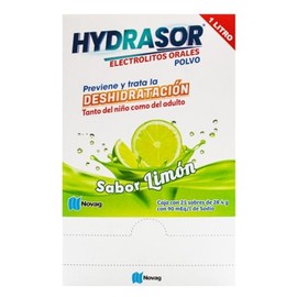 Electrolitos Orales Caja con 25 Sobres de 28.4 G con 90 Meq/l de Sodio Sabor Lim?n. Previene y Trata la Deshidrataci?n Tanto del Ni?o Como del Adulto