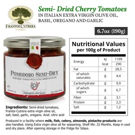 Frantoi Cutrera - Pomodorino Semi Secco - Semi-Dried Cherry Tomatoes in Extra Virgin Olive Oil, Product of Italy, 6.7oz (2 pack)