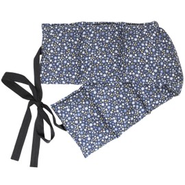 Organic Spelt Cushion 7 Chamber with Ribbon, 65 x 15 Organic Fabric "Flower Blue" - Heat Belt, Long Cushion for Tying Back