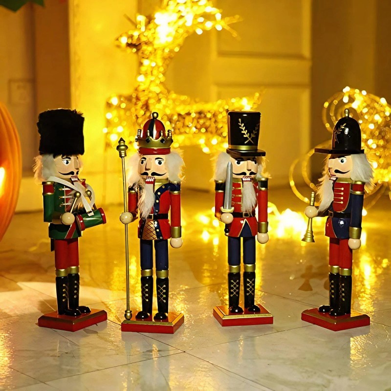 O-Toys Wooden Nutcracker Ornaments Christmas Decoration Figures Puppet Home