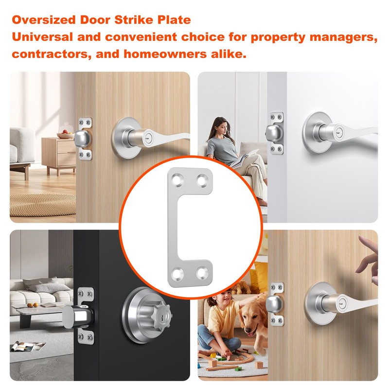 Oversized Deadbolt Strike Plate 1.125" x 2.75" - Adjustable Strike