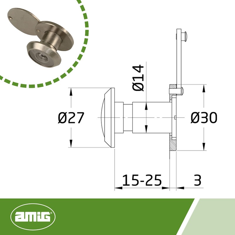 AMIG – Spyhole 4 Diameter 14 15 – 25 mm
