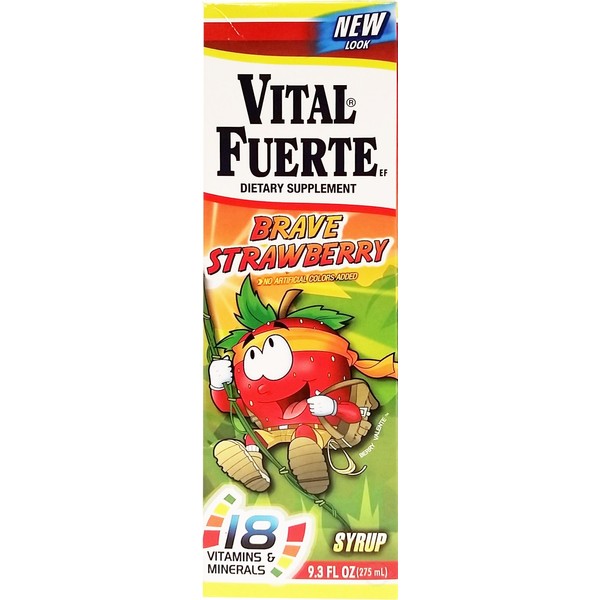 Vital Fuerte Strawberry Syrup 9.3 oz - Suplemento Multivitaminico sabor a Fresa (Pack of 1)