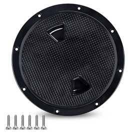 Hoffen Boat Hatch Black 4" 6" 8" Round Non Slip Inspection Hatch w/Detachable Cover for Marine Boat Yacht (8 inch)