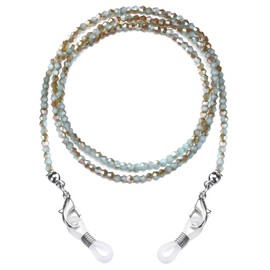 humlbird Glasses Chain for Women Stylish Glasses Necklace Sunglasses Chain Mask Lanyard Natural Crystal Mask Chain Eye Glasses Holder Strap Blue Green