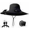 SolarCool Wide Brim Sun Hat with Dual Solar Fans, UPF