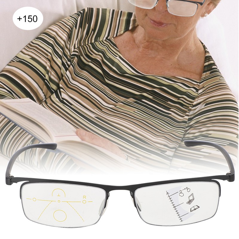 Fashion Anti Blue Rays Presbyopic Glasses Visual Fatigue Relief Multifocal