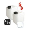 Trevendo Set of 2 Water Canisters, 5 Litres, Food Safe
