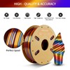 ERYONE Twist Rainbow 3D Printer PLA Filament 1.75 +/-0.03mm, Shiny