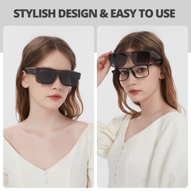 LVIOE Polarized Sunglasses Fit Over Glasses for Women Men, Wrap Around Over Sunglasses with UV Protection LS4101