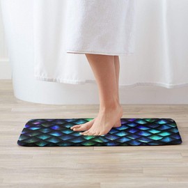 Bathroom Rugs Bath Mat Purple Dragon Scales, 16x24 Inch, Non-Slip Fluffy Soft Plush Shower Carpet Rug, Machine Washable Bath Mats for Tub, Bedroom, Kitchen, Floor
