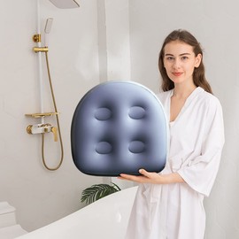 Lvpradior Back Support Hot Tub Cushion, Spa and Hot Tub Booster Seat Pad with 4 Suction Cups, Inflatable and Water-Filled Dual Purpose Support Pad for SPA, Bathtub, Swimming Pool, Hot Tub (Blue)