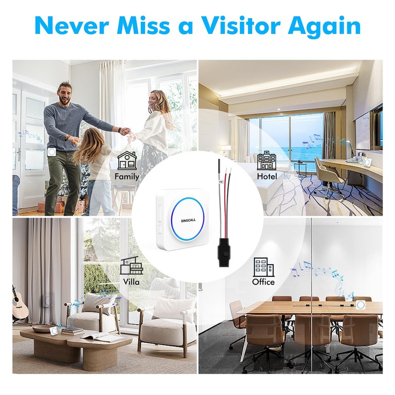 SINGCALL Wireless Doorbell Extender Convert Wired to Wireless for Existing