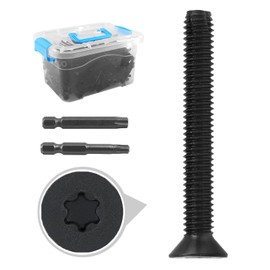 CNQLIS 100 Pack 5/16"-18 x 2-1/2" Flat Head Thread Cutting Screws for Trailer Decks | Black Phosphate Finish | T40 Star Drive | Type F (BCP1220)