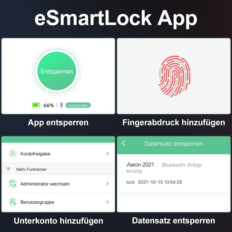Fingerabdruck Vorhängeschloss Bluetooth Vorhängeschloss eLinkSmart Vorhängeschloss mit Fingerabdruck 1000-Nutzer der
