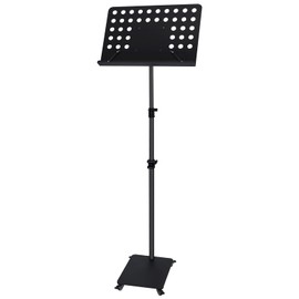 Zreephy Professional Orchestra Sheet Music Stand with Wheels - Tall Metal Music Book Stand Cell Phone Tablet Holder For Piano Keyboard Wind String Instruments Players - Adjustable Height 35.8"~78"