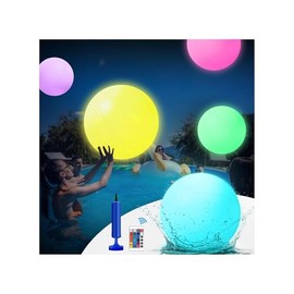 LED Beach Balls, 5/9 pack-16 Inch Light up Beach Balls with Remote Control, Balloon Pump, 16 Colors Lights and 4 Light Modes Pool Balls for Pool Garden Decorations