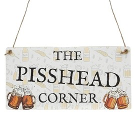 Second Ave Funny Corner Wooden Hanging Rectangle Home Bar Garden Sign Plaque