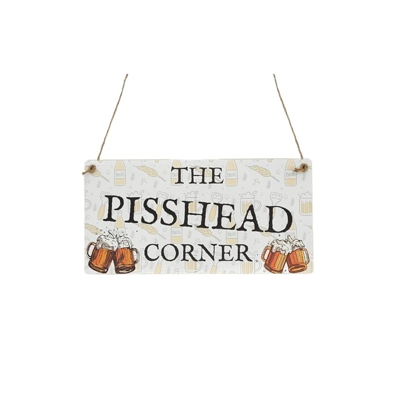 Second Ave Funny Corner Wooden Hanging Rectangle Home Bar Garden