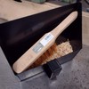 COTTAM Heavy Duty Metal Dustpan (Black) With Handle & Soft