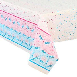 Losuya 2pcs Gender Reveal Pink Blue Boys or Girls Theme Tablecloth Rectangular Plastic Table Cover Waterproof Party for Baby Shower Gender Reveal Party Decorations