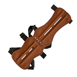 elToro Traditional Arm Guard Medium (28 cm) Smooth Leather Light with Integrated Rails Accessories for Bow and Arrow