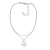 Spinningdaisy Silver Plated Double Layer Crystal Anchor and Buoy Anklet