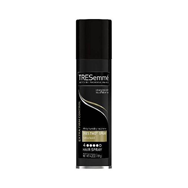 TRESemmé Tres Two Spray Extra Hold Hairspray, Extra-Firm Control, Strong Hold with Touchable Feel, Humidity Resistant, All Day Frizz Control, Pack of 2-4.2 oz each