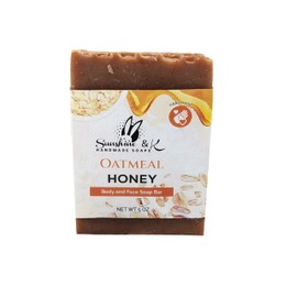 Oatmeal Honey - Body & Hand Soap Bar, Handmade Bath Soap, Moisturizing Bar Soap With Beeswax, Rice Bran Oil, & Natural Base Oils, Soap Bars, 5 oz - Sunshine & K Handmade Soaps